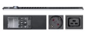 Cabeus PDU-16-10S-10C19-B-T Блок розеток для 19" шкафов, вертикальный, 10 розеток Schuko, 10 розеток IEC 320 C19, 16А, автомат защиты, алюминиевый корпус, клеммная колодка