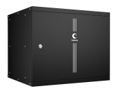 Cabeus WSC-05D-9U55/45m-BK Шкаф телекоммуникационный настенный 19" 9U, серия LIGHT разборный, дверь металл, цвет черный