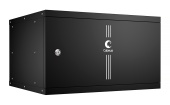 Cabeus WSC-05D-6U55/45m-BK Шкаф телекоммуникационный настенный 19" 6U, серия LIGHT разборный, дверь металл, цвет черный