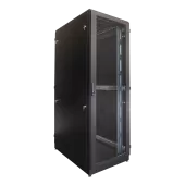 Шкаф серверный напольный 48U (600 × 1200) дверь перфорированная 2 шт., цвет черный